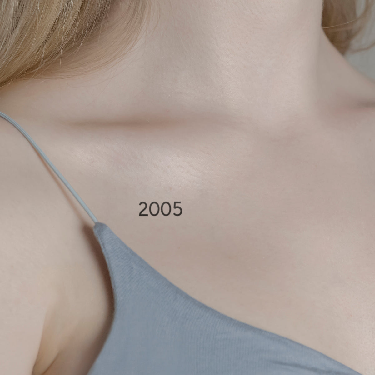 Zahlen Tattoo Geburtsjahr 2005 von minink, der Marke für temporäre Tattoos.