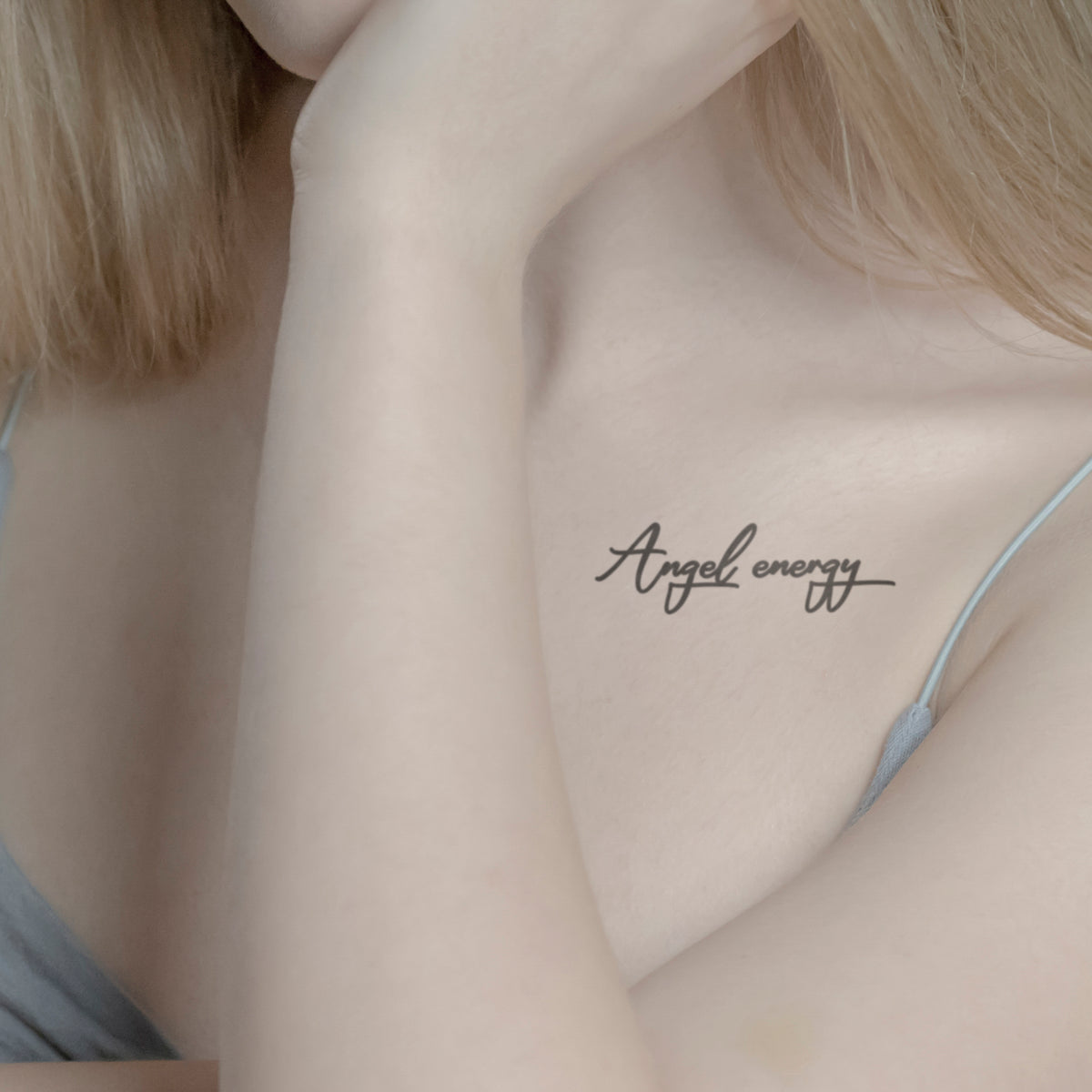 Angel energy Tattoo von minink, der Marke für temporäre Tattoos.