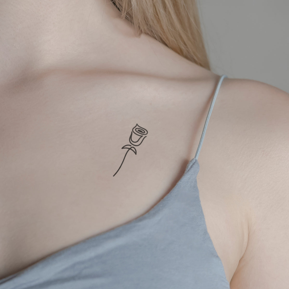 Rose with stem | Temporary tattoos - minink