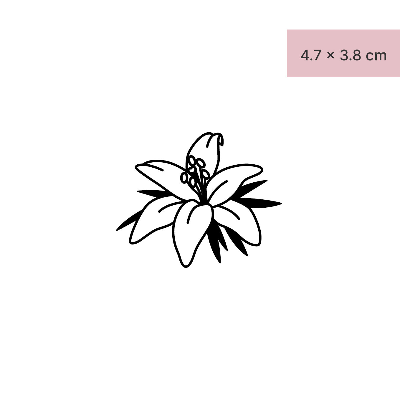 Lilie schwarzweiss Tattoo von minink, der Marke für temporäre Tattoos.
