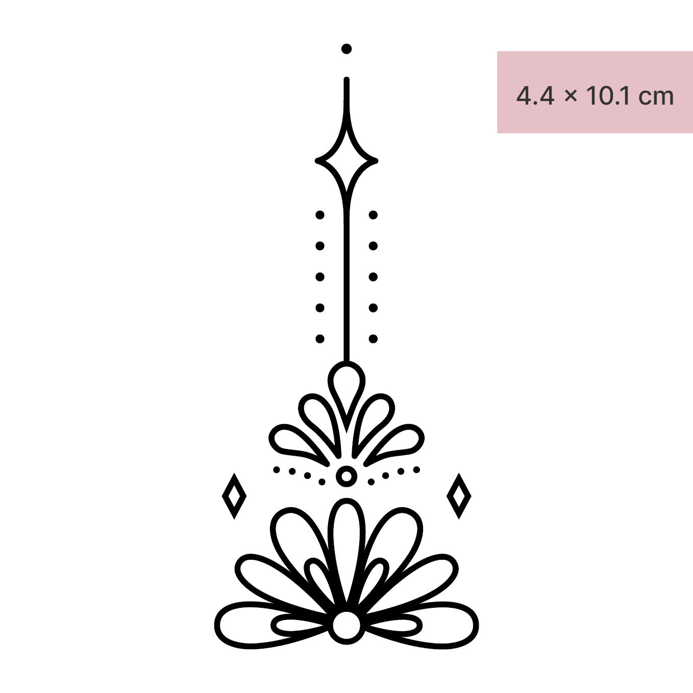 Mandala mit Lotusblumen Tattoo von minink, der Marke für temporäre Tattoos.