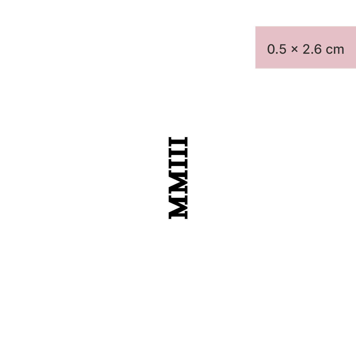 Zahlen Tattoo Römische Zahl MMIII (2003) von minink, der Marke für temporäre Tattoos.