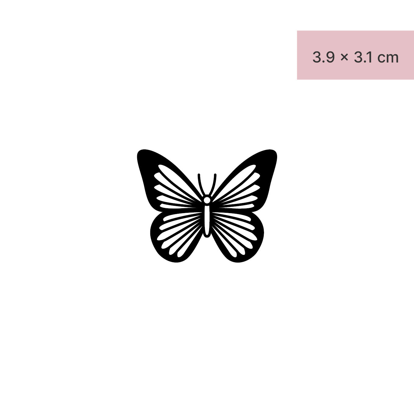 Künstlerischer Schmetterling Tattoo von minink, der Marke für temporäre Tattoos.