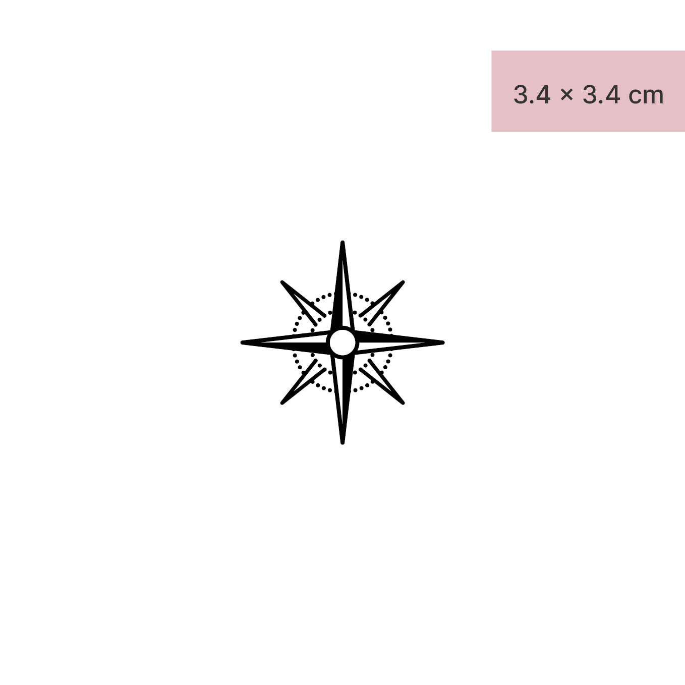 Kompass Stern Tattoo von minink, der Marke für temporäre Tattoos.