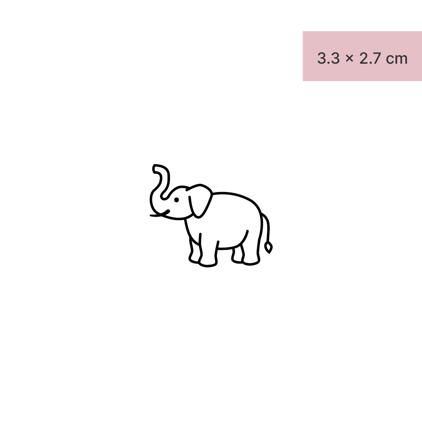 Freundlicher Elefant Tattoo von minink, der Marke für temporäre Tattoos.