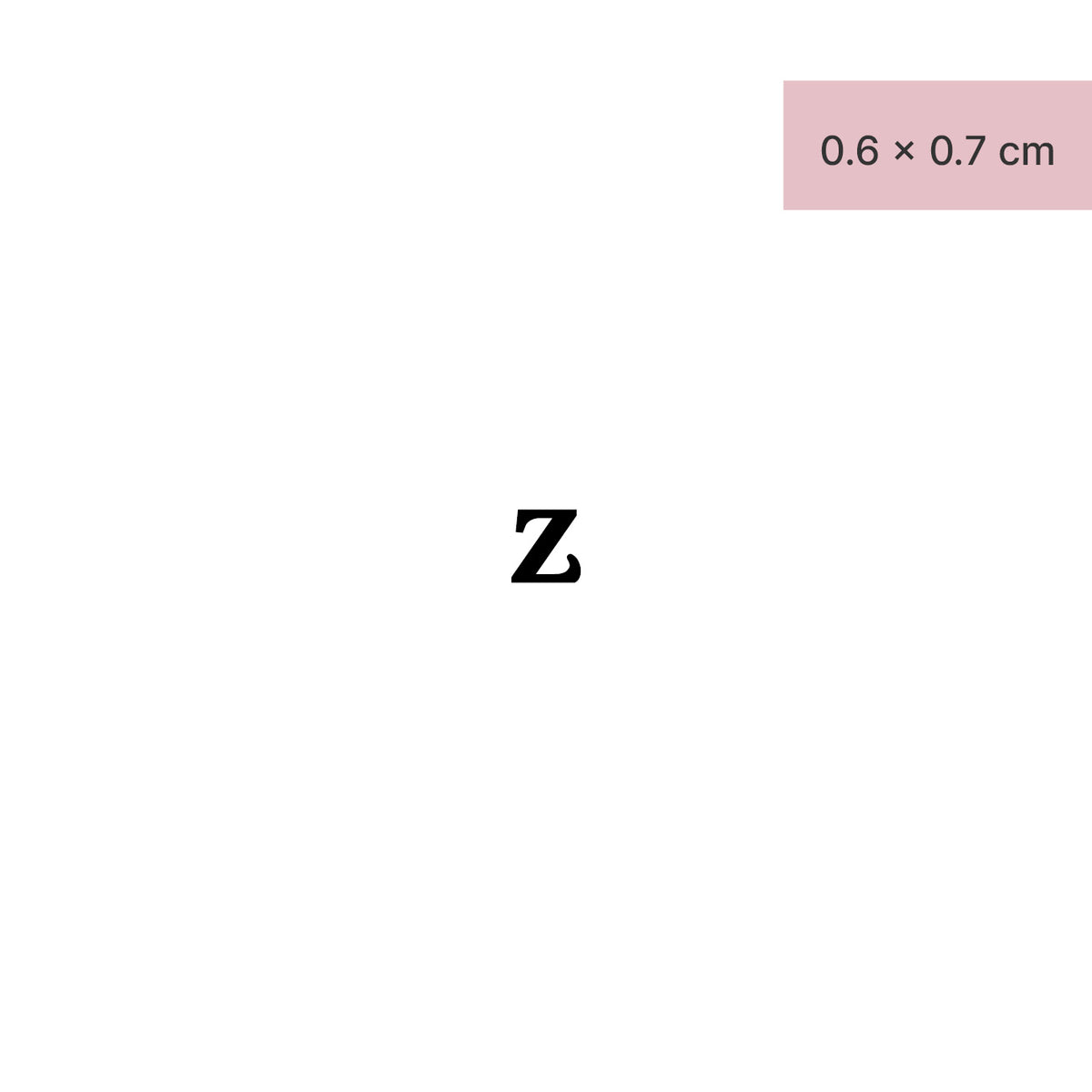 Lower case letter: z