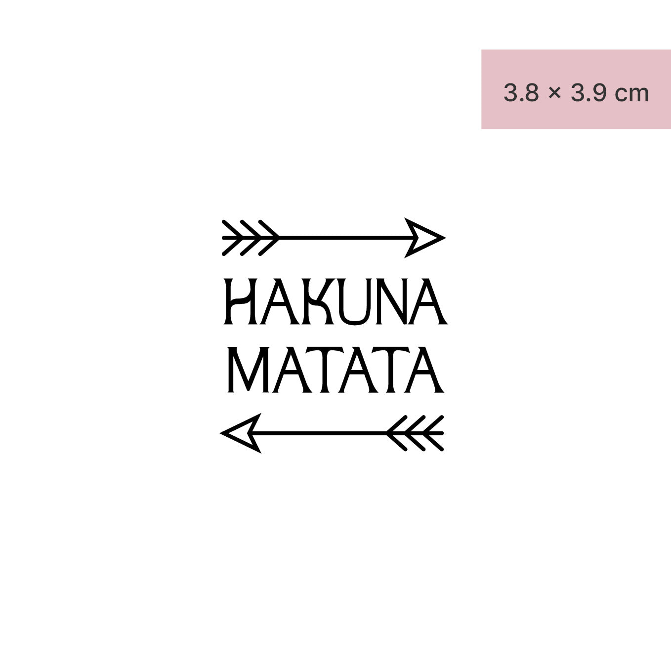 Schriftzug Tattoo HAKUNA MATATA von minink, der Marke für temporäre Tattoos.