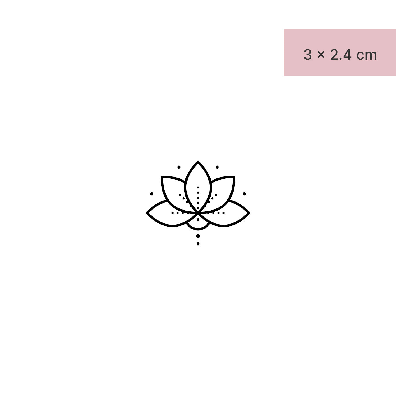 Lotusblume mit Punkten Tattoo von minink, der Marke für temporäre Tattoos.