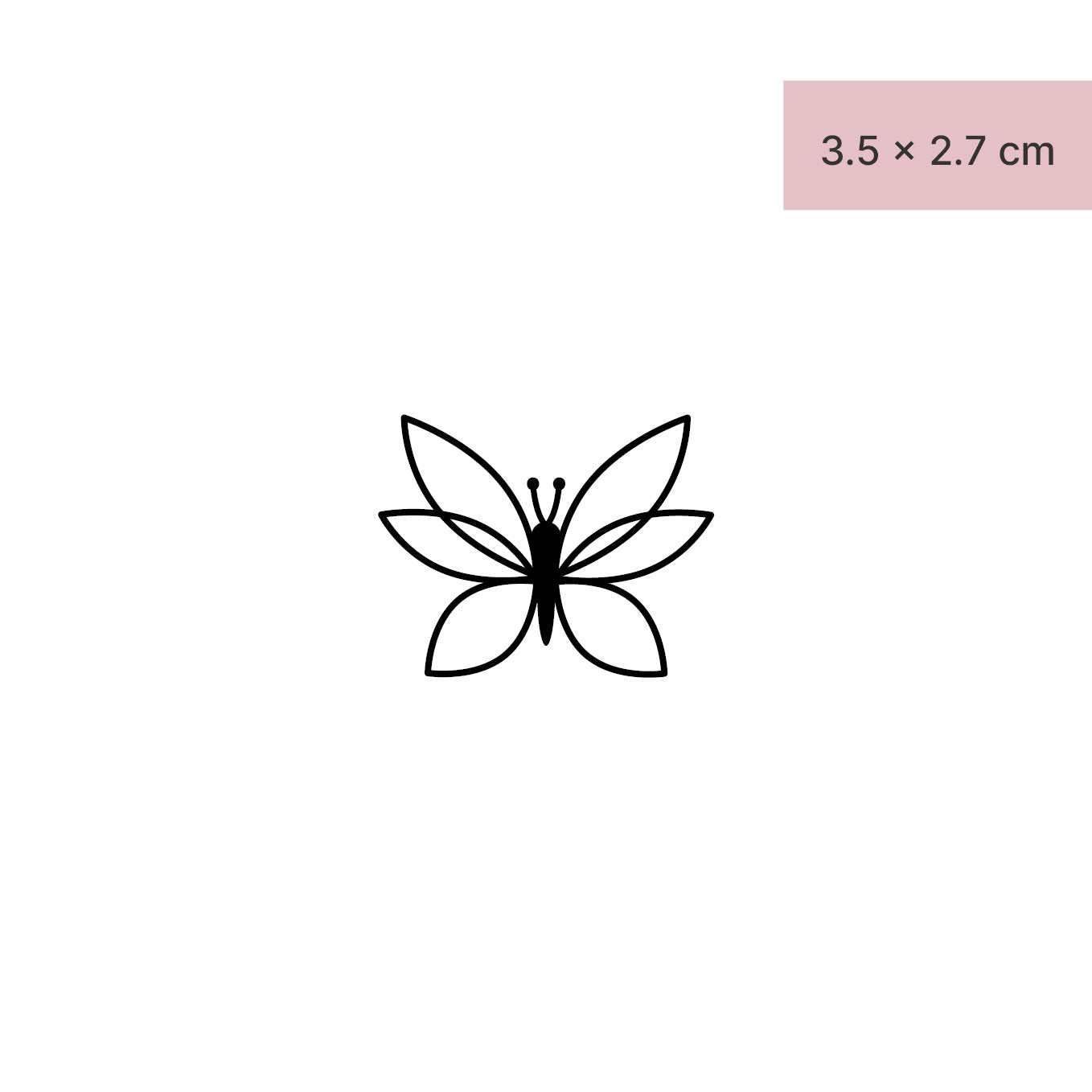 Symmetrischer Schmetterling Tattoo von minink, der Marke für temporäre Tattoos.