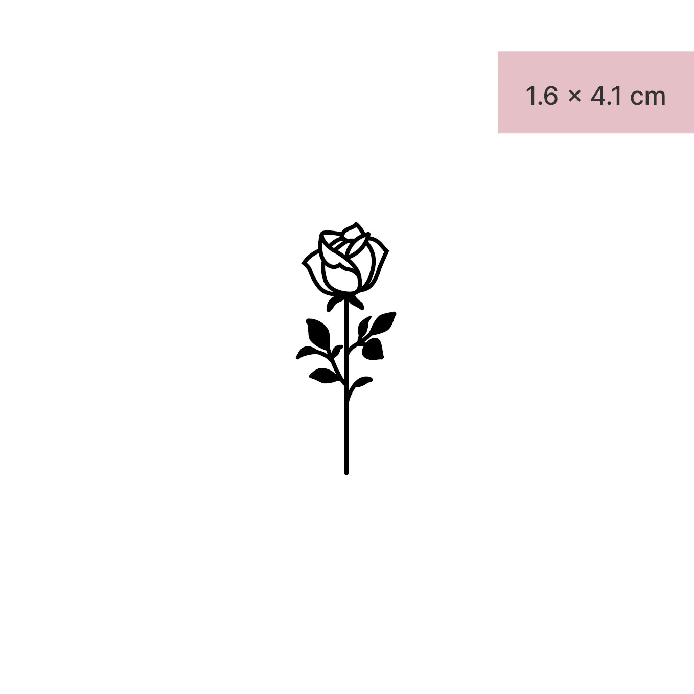 Rose mit Blättern Tattoo von minink, der Marke für temporäre Tattoos.