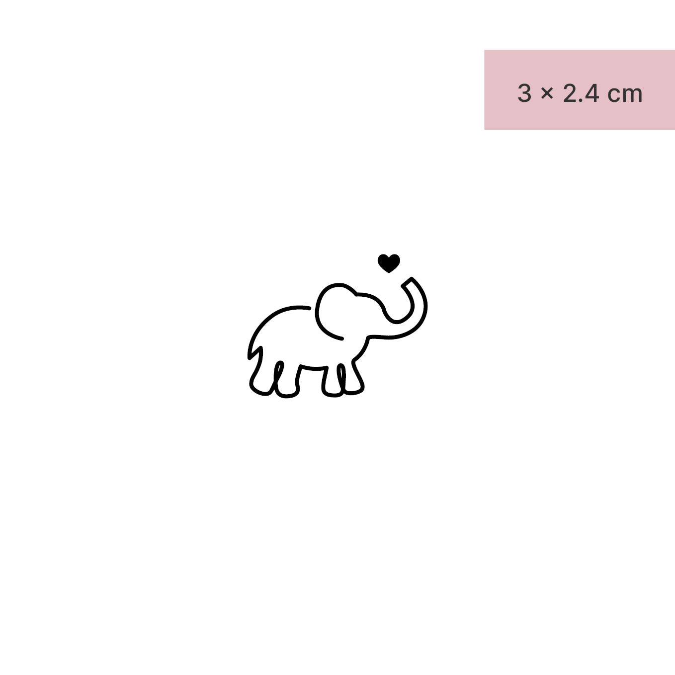 Kleiner Elefant Tattoo von minink, der Marke für temporäre Tattoos.