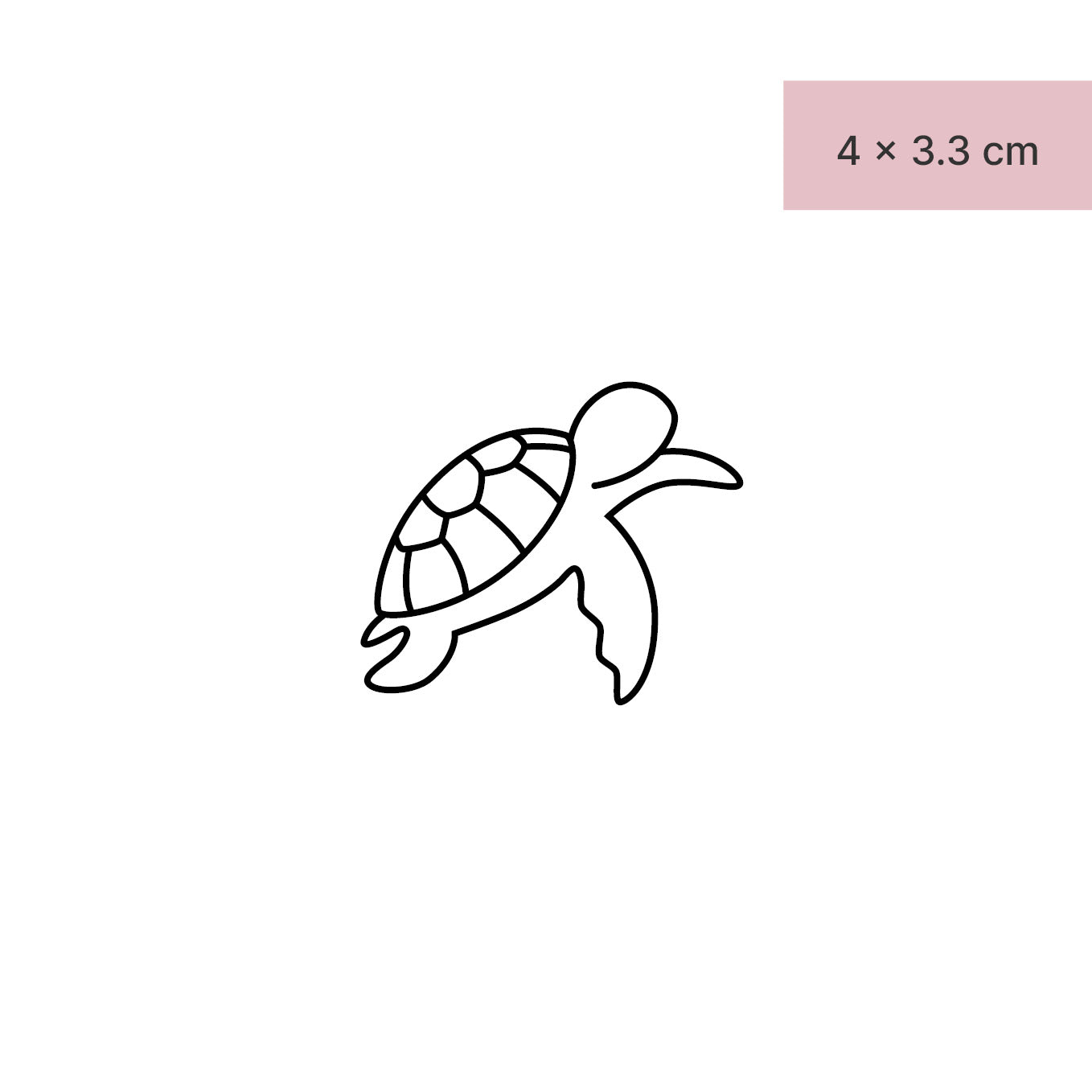 Schwimmende Schildkröte Tattoo von minink, der Marke für temporäre Tattoos.