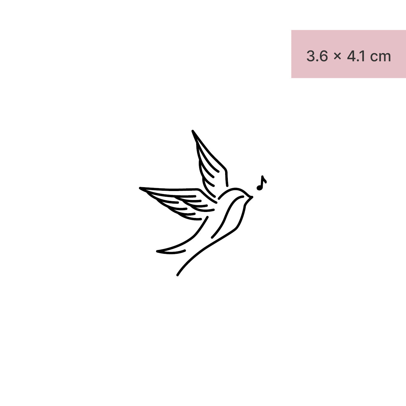 Singender Vogel Tattoo von minink, der Marke für temporäre Tattoos.